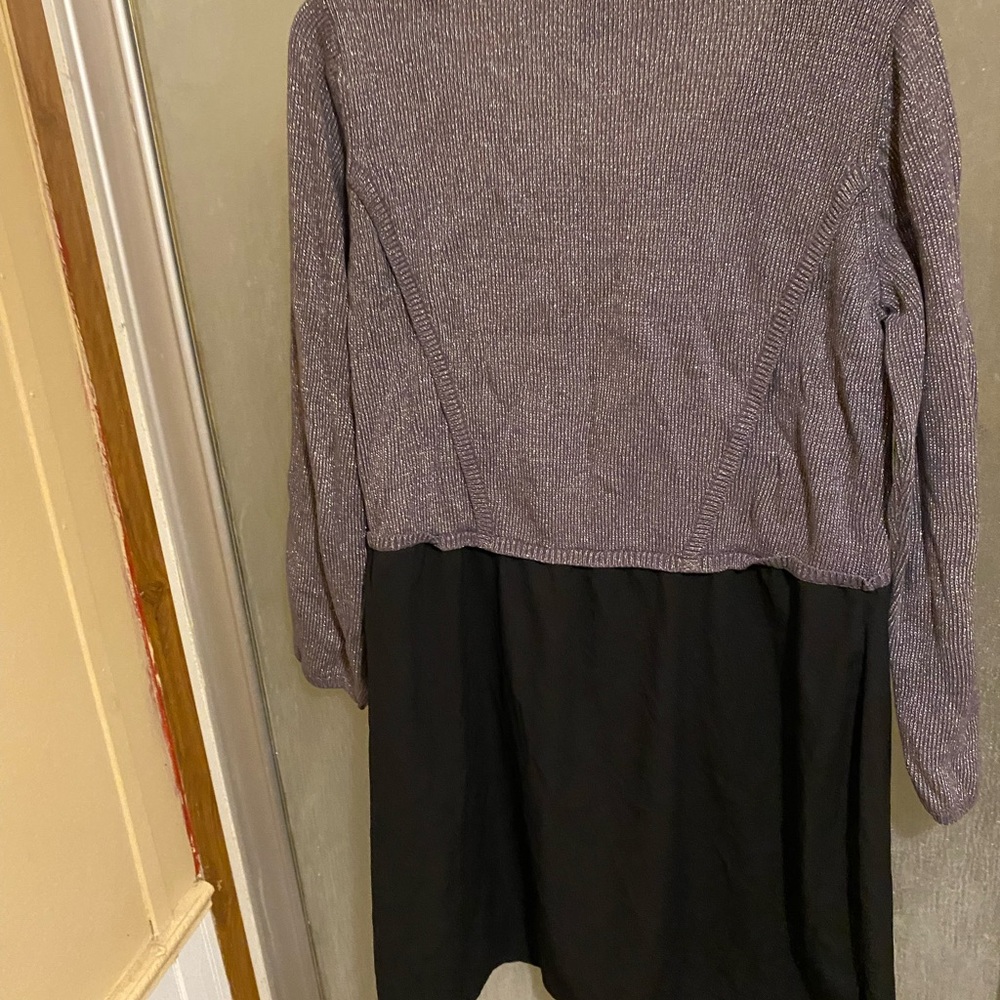 Lane Bryant sweater top silver and black dress